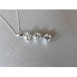 2.10ct diamond trilogy pendant. 3 brilliant cut diamonds I colour, I1 clarity. in 18ct white gold