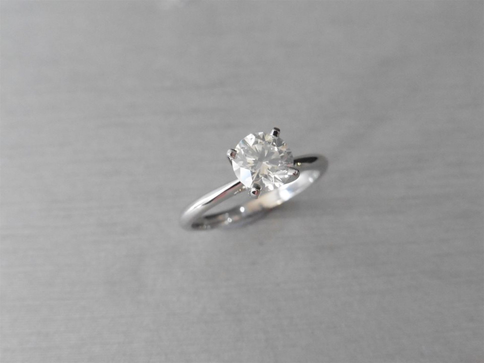 1.00ct diamond solitaire ring with a brilliant cut diamond. J colour and i1 clarity. Set in 18ct - Image 3 of 3