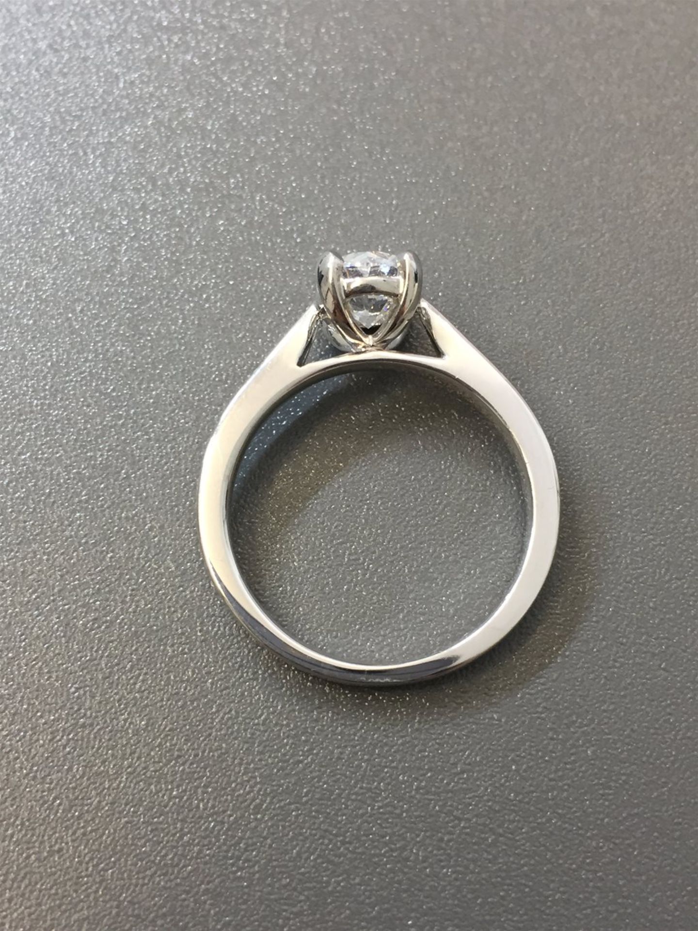 1.20ct diamond solitaire ring set with an oval cut diamond. F colour, si2 clarity.4 claw setting - Image 4 of 5