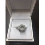 2.11ct diamond set solitaire with a cushion cut diamond, E colour Si1 clarity. Set in platinum