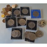 Vintage Retro Collection 14 UK Coins Plus Foreign Coinage No Reserve