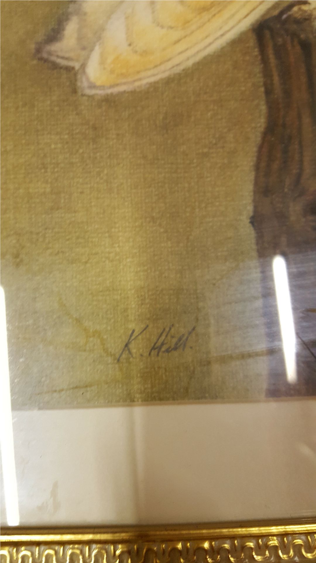 Vintage Art Barn Owl Pastel & Pencil on Board Framed & Signed K Hill - Image 2 of 2