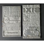 2 x Vintage Retro Metal Automobilia Car Related Advertising Printing Blocks Thames Trader Lorry