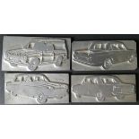 4 x Vintage Retro Metal Automobilia Car Related Advertising Printing Blocks Ford