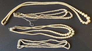 Vintage Retro Faux Pearl Necklaces NO RESERVE