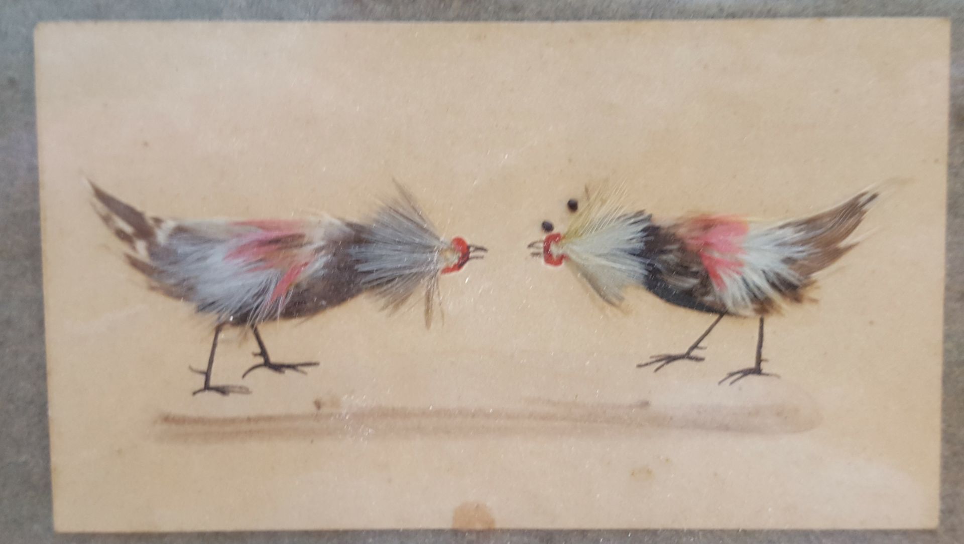 Antique Art Picture Fighting Cocks - Image 2 of 4