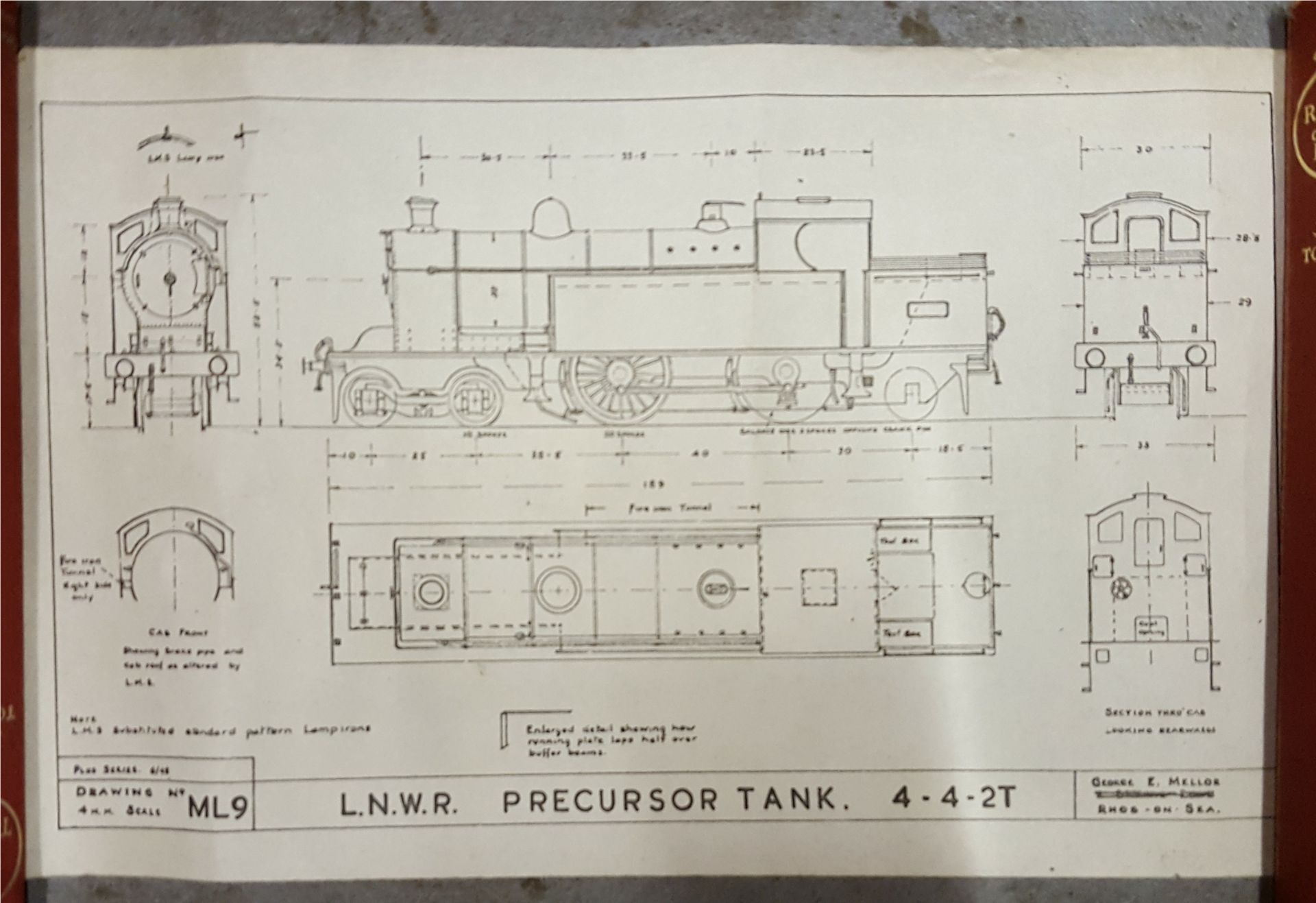 Vintage Retro 8 x Diagrames of Railway Steam Engines NO RESERVE - Bild 7 aus 8