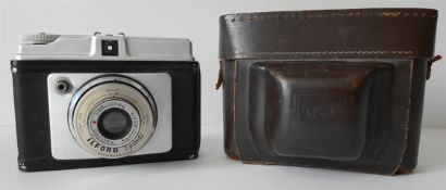 Vintage Retro Ilford Sporti Camera West Germany With Original Leather Case