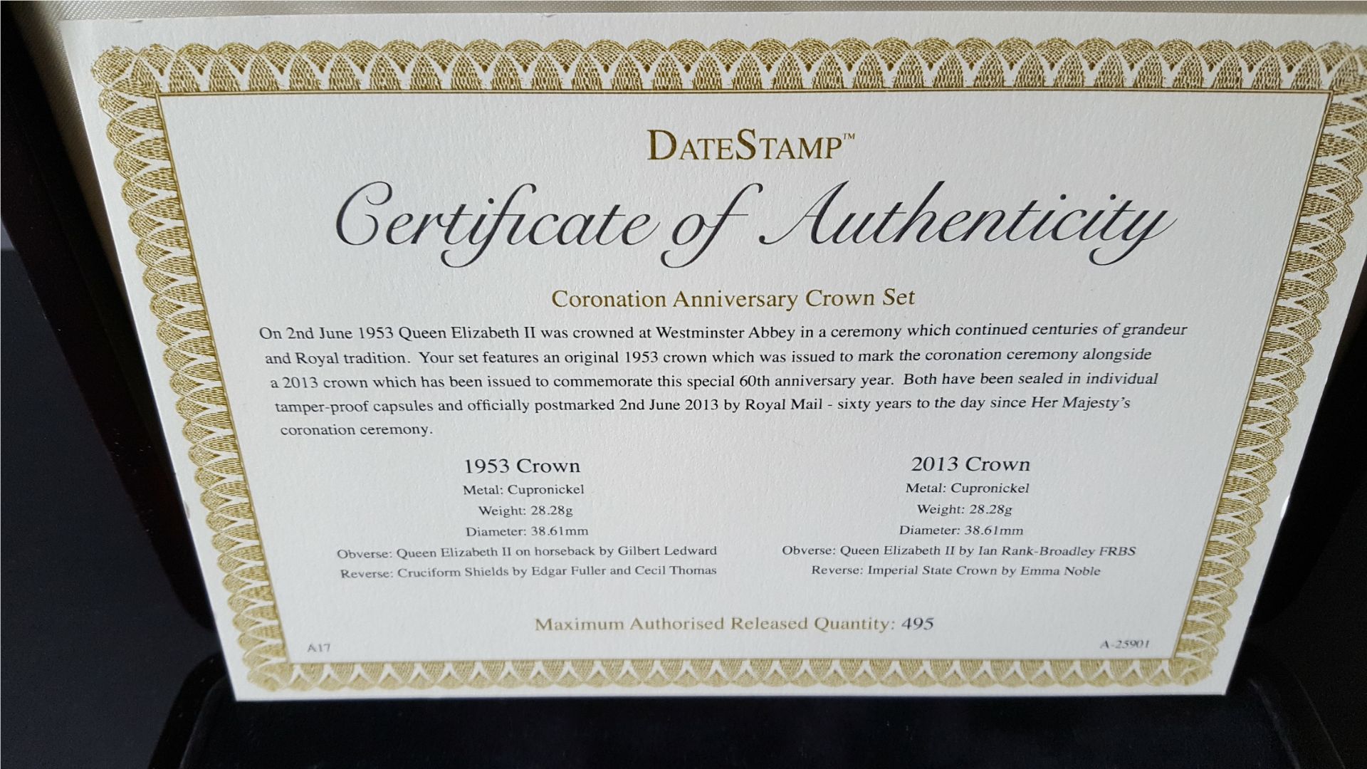 Collectable Coins DateStamp Coronation Anniversay Crown Set Limited Edition Boxed - Image 2 of 3