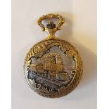 Vintage Retro Pocket Watch Railway Theme Majestron