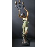 Vintage Retro Spelter Art Nouveau Style Figure