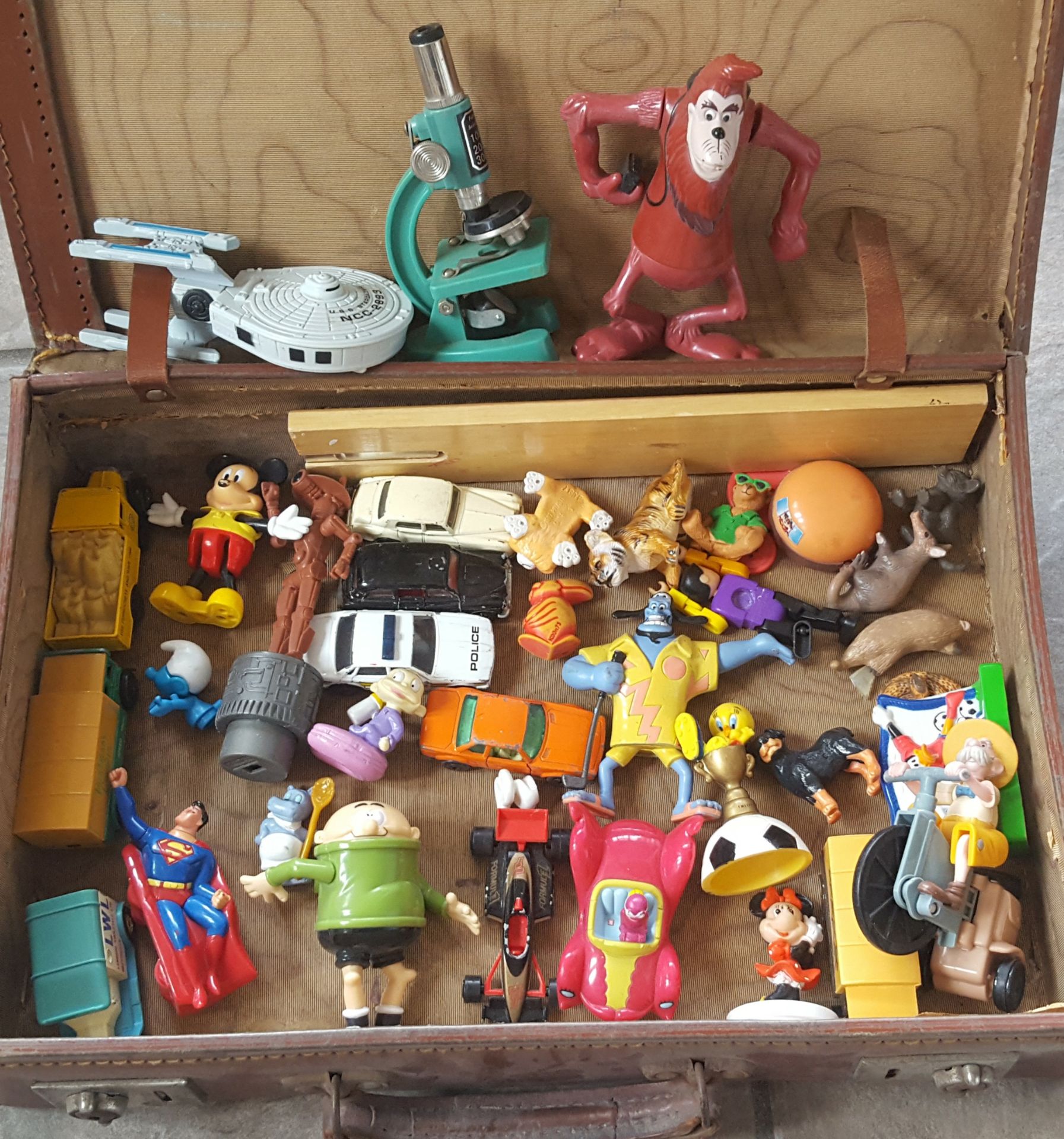 Vintage Retro Box of Collectable Die Cast Cars Figures and Animals