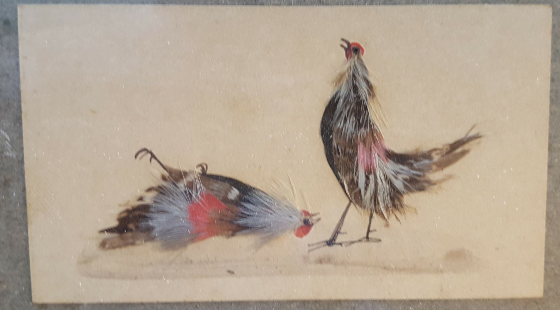 Antique Art Picture Fighting Cocks - Image 4 of 4