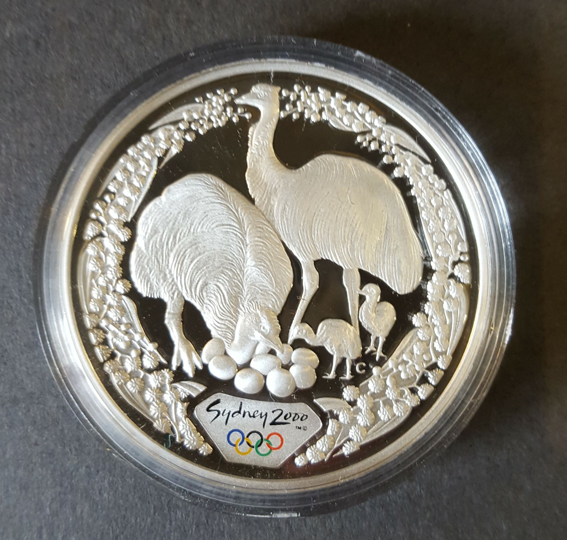 Collectable Proof Coins Silver Royal Australian Mint $5 Olympics 2000 & Perth Mint $1 Kookaburra