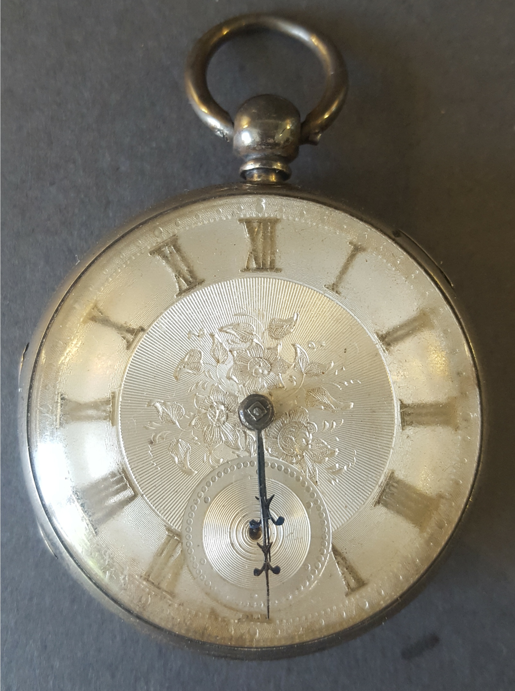 Antique Vintage Sterling Silver Pocket Watch c1859