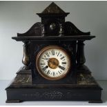 Antique Vintage Early 20c Mantle Clock Faux Slate