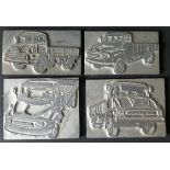 4 x Vintage Retro Metal Automobilia Car Related Advertising Printing Blocks Thames Trader Lorry