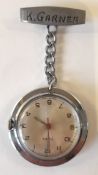 Vintage Retro Timex Nursing Fob Watch Stainless Steel