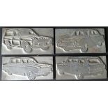 4 x Vintage Retro Metal Automobilia Car Related Advertising Printing Blocks Ford