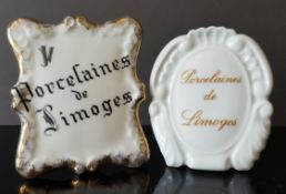 3 x Vintage Limoges Items Wall Pocket and Display Signs Early to Mid 20th Century NO RESERVE