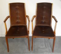 2 Vintage Retro Buttoned Chair & 1 Vintage Retro Kitchen Chair NO RESERVE