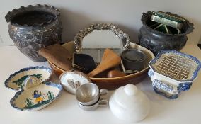 Box of Assorted Vintage Items Includes EPNS, Quimper & Mason Pottery NO RESERVE