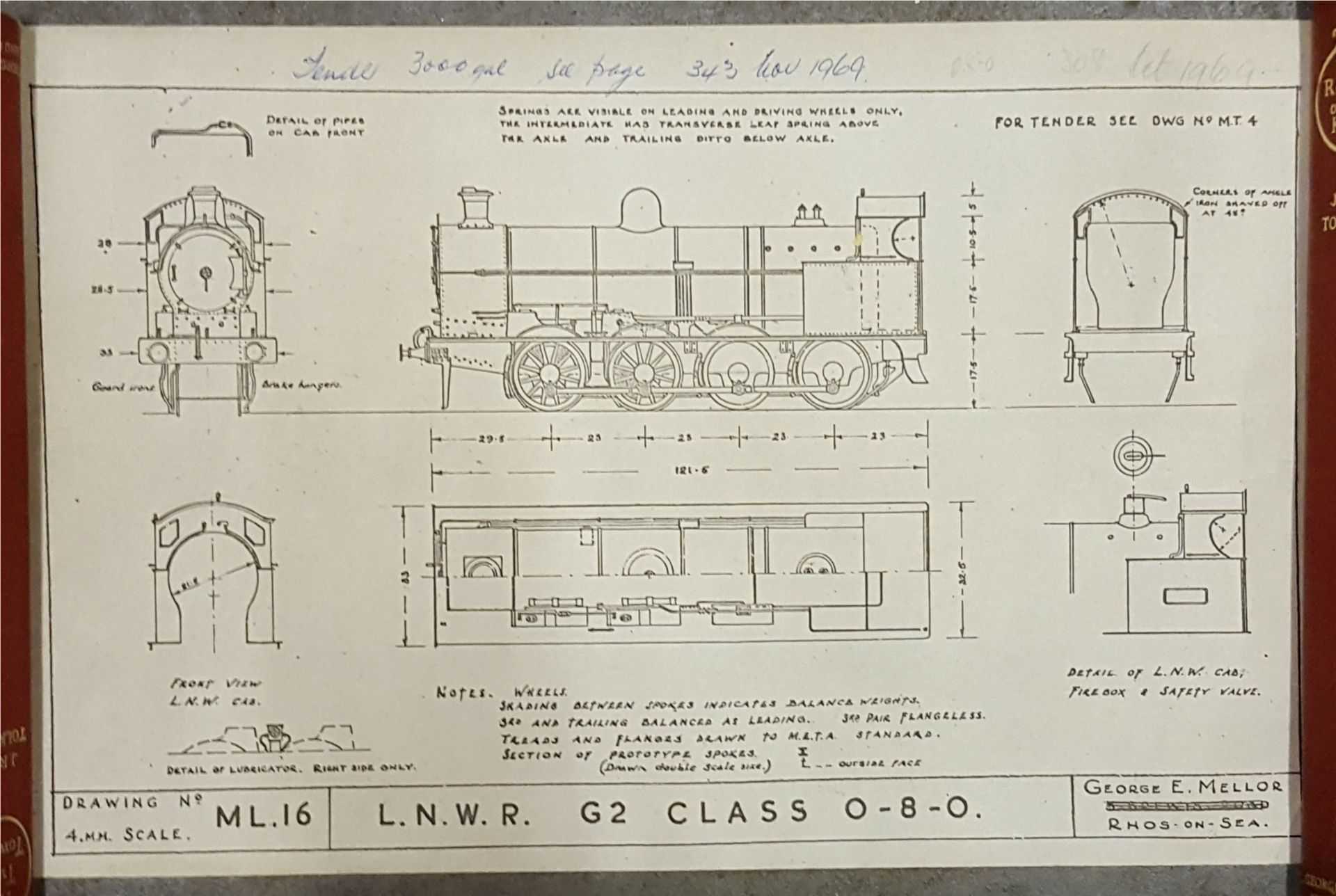 Vintage Retro 8 x Diagrames of Railway Steam Engines NO RESERVE - Bild 5 aus 8