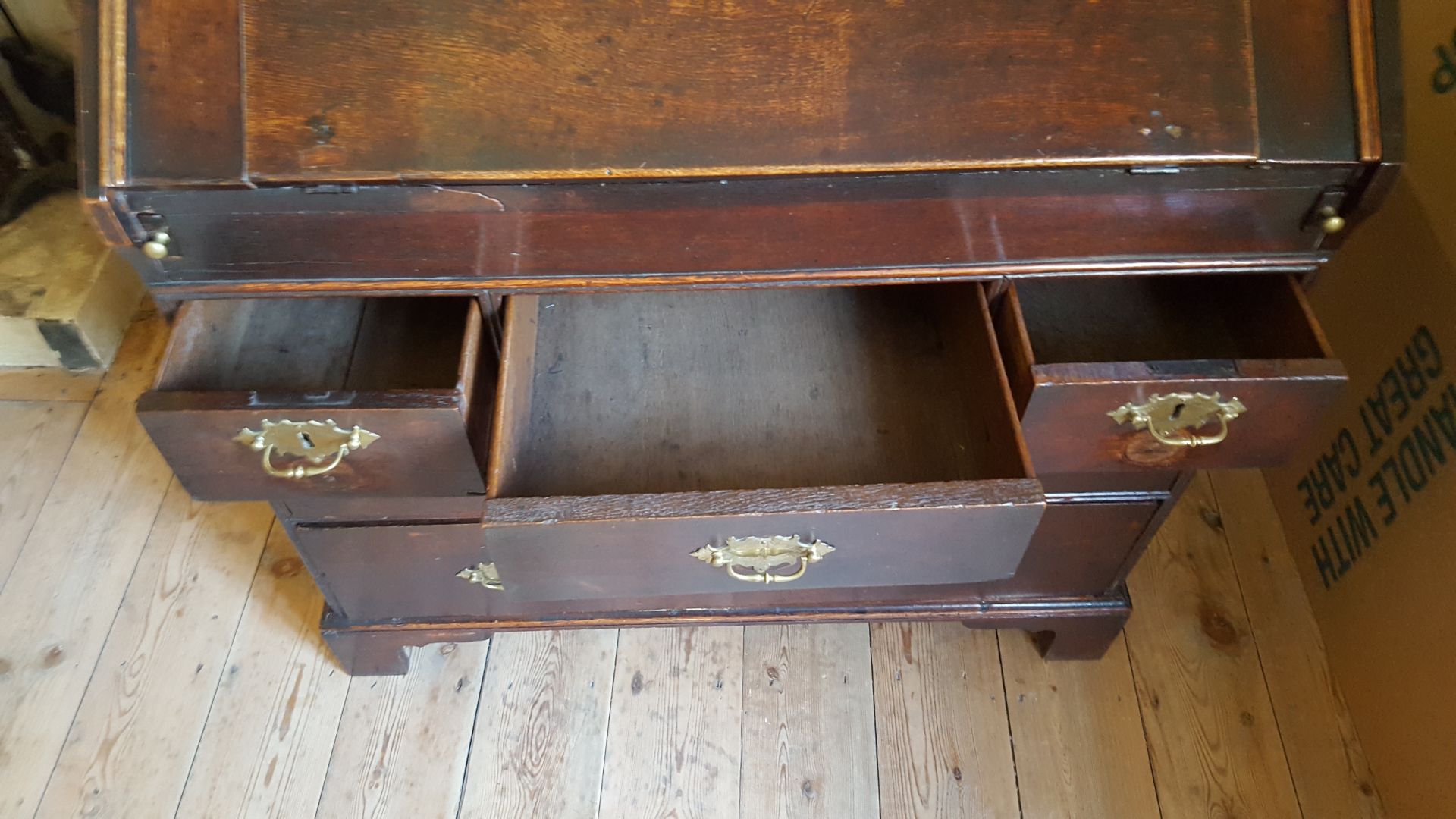 Antique Early Georgian Bureau Desk - Image 7 of 9