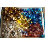 Vintage Retro Tray of Assorted Beads Used in Craft Work or Lace Making NO RESERVE