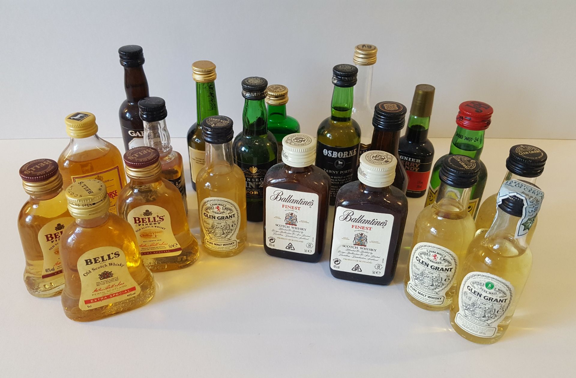 Parcel 20 Collectable Miniature Whisky, Port, Brandy & Others Bottles & Contents.