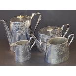 Antique Vintage Retro Sheffield Silver Plated Tea & Coffee Service