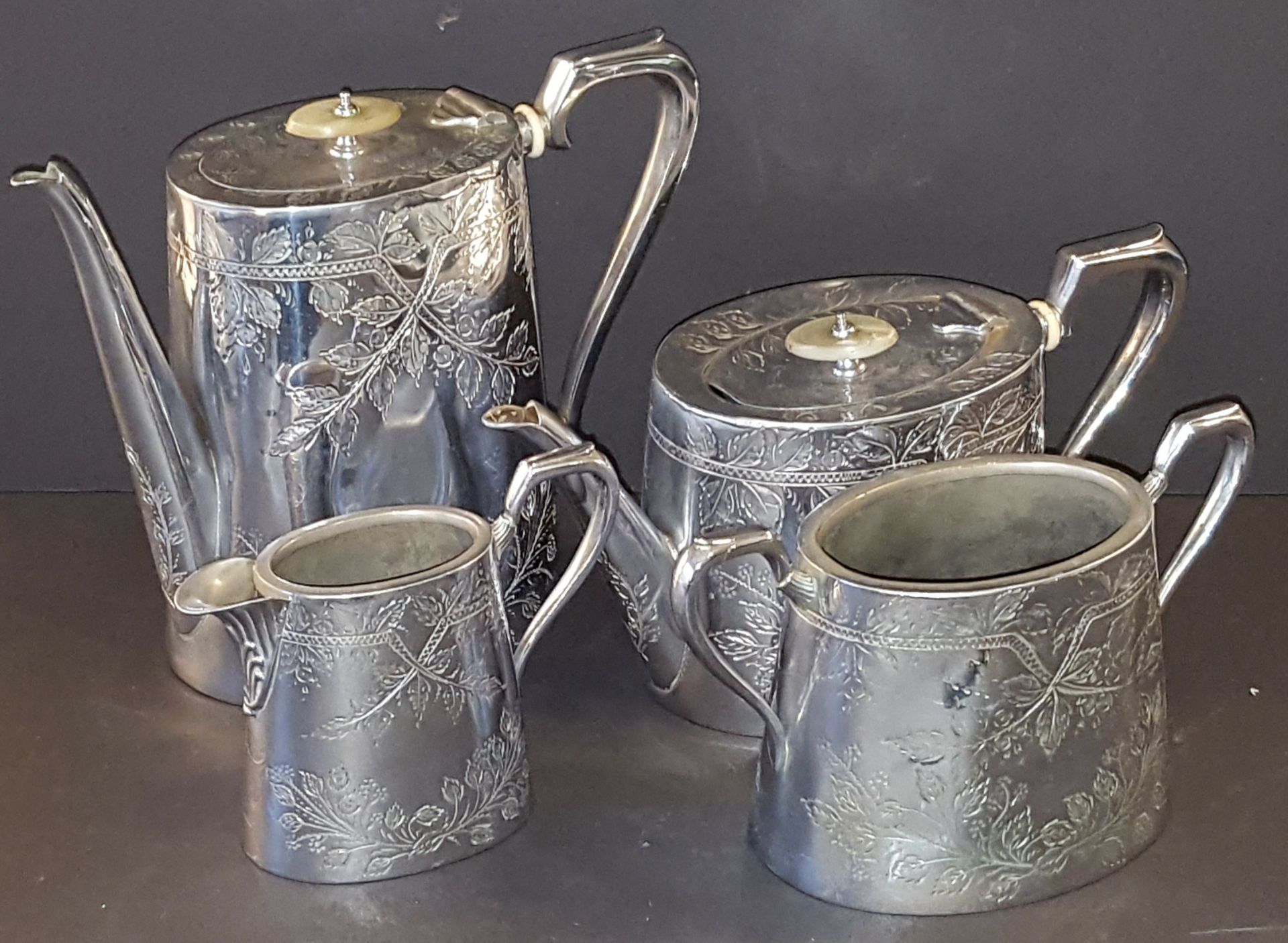 Antique Vintage Retro Sheffield Silver Plated Tea & Coffee Service