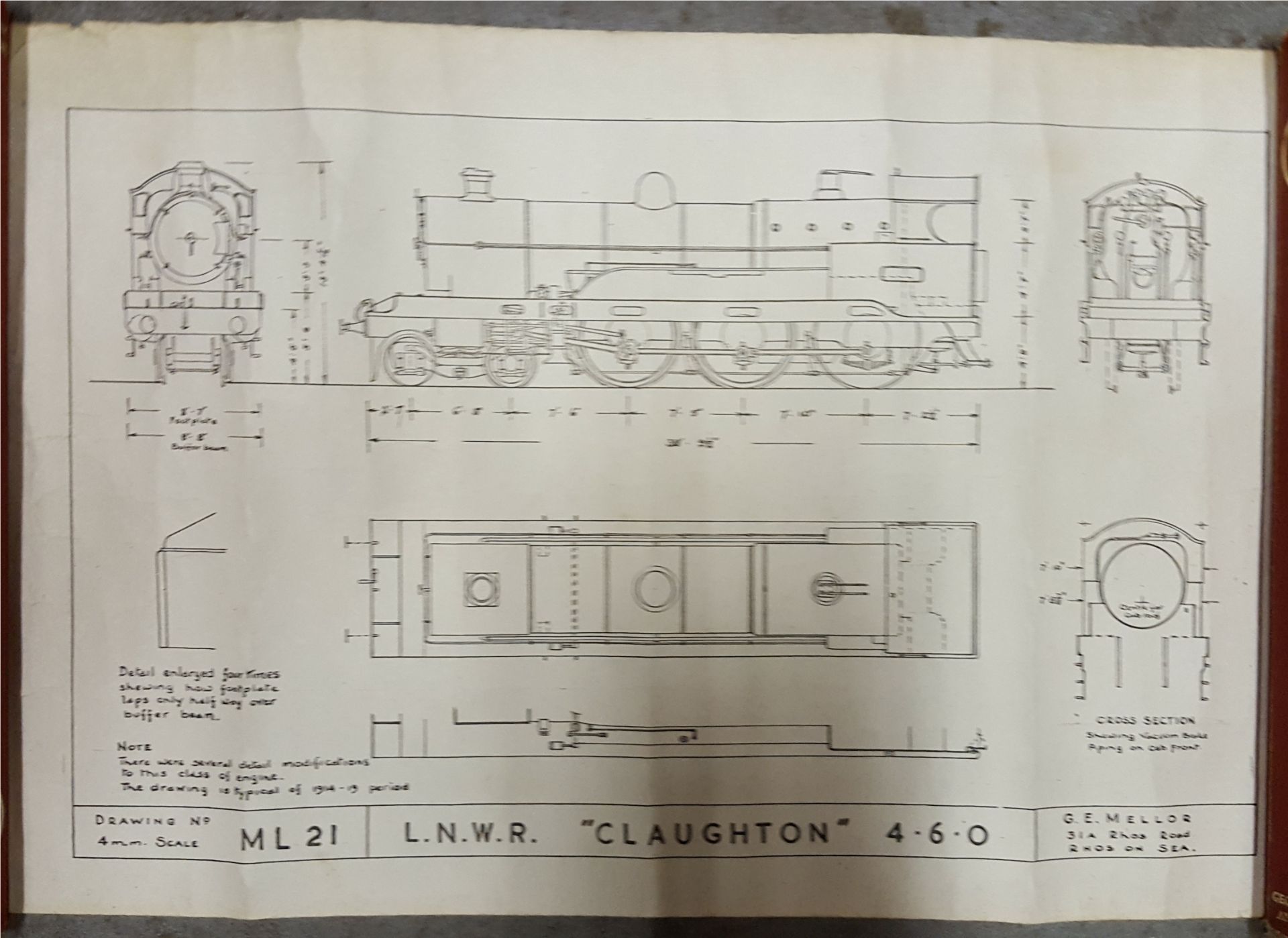 Vintage Retro 8 x Diagrames of Railway Steam Engines NO RESERVE - Bild 4 aus 8