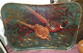 Vintage Retro Trays One With Pheasants One With Sun Flowers