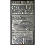 Vintage Retro Metal Automobilia Car Related Advertising Printing Blocks Ford Anglia