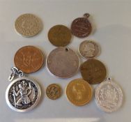 Antique Vintage Retro Collection of 11 Coins Medals and Tokens Includes George III Crown