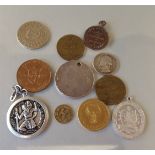 Antique Vintage Retro Collection of 11 Coins Medals and Tokens Includes George III Crown