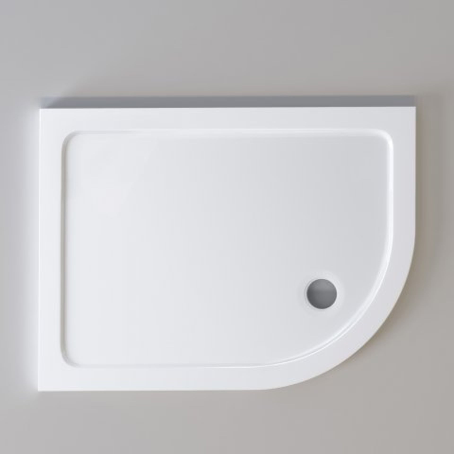 (O208) 1200x900mm Offset Quadrant Ultraslim Stone Shower Tray - Right. RRP £324.99. Magnificently - Image 2 of 2