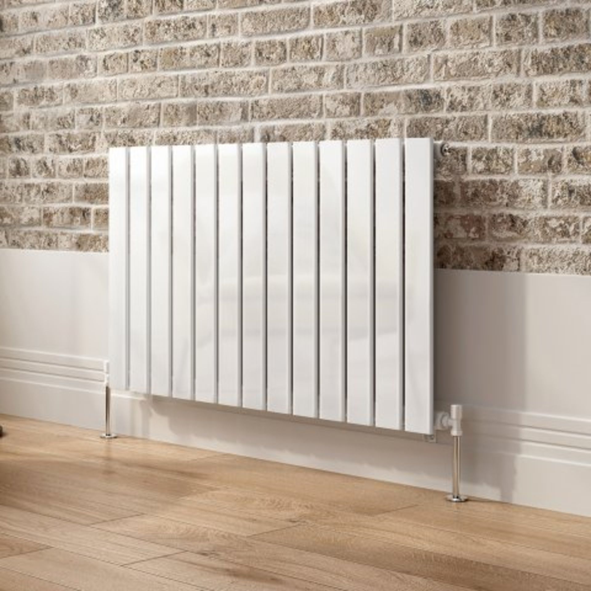 (O101) 600x980mm Gloss White Single Flat Panel Horizontal Radiator. RRP £214.99. Designer Touch - Image 4 of 5