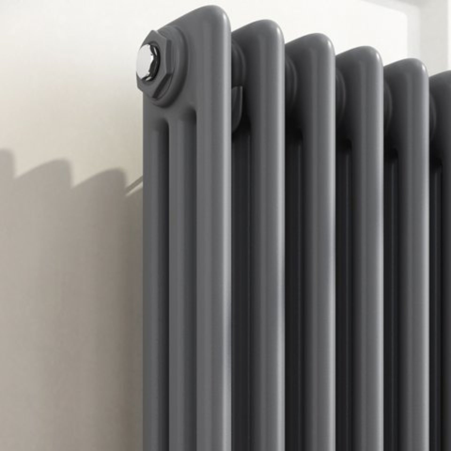 (P273) 600x599mm Anthracite Triple Panel Horizontal Colosseum Traditional Radiator. RRP £374.99. - Image 4 of 4