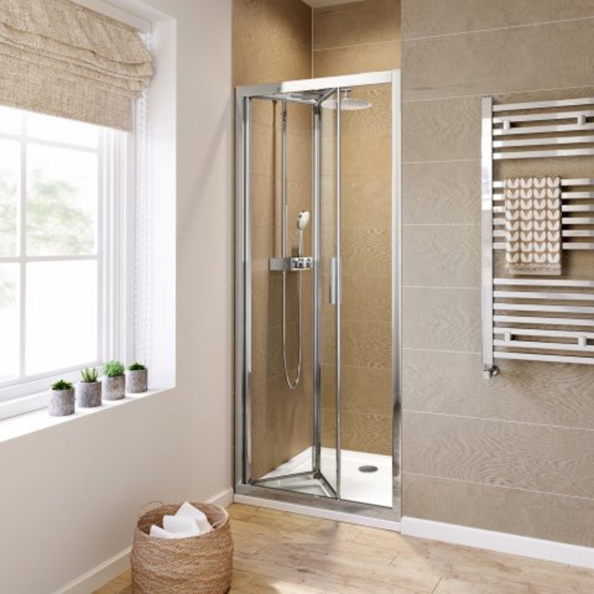 (K41) 900mm - 6mm - Elements EasyClean Bifold Shower Door. RRP £299.99. Essential Design Our - Image 4 of 4