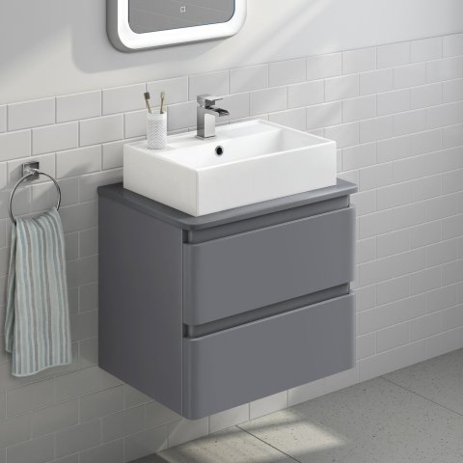 (O47) Elisa Wall Hung Counter Top Basin. RRP £99.99. Classy and practical, our contemporary - Image 5 of 5