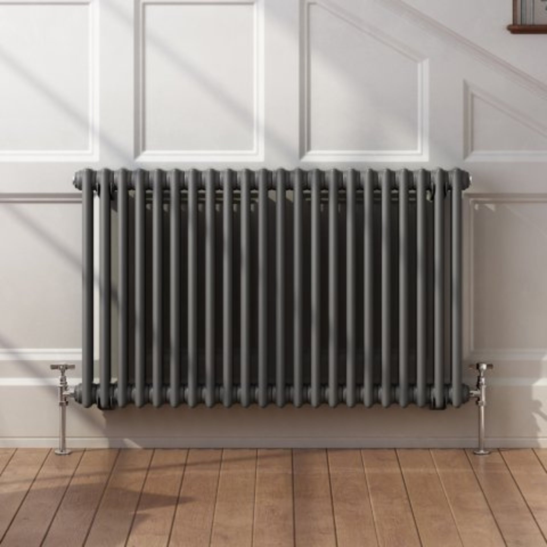 (O97) 600x1008 Anthracite Double Panel Horizontal Colosseum Traditional Radiator. RRP £524.99. - Image 3 of 5