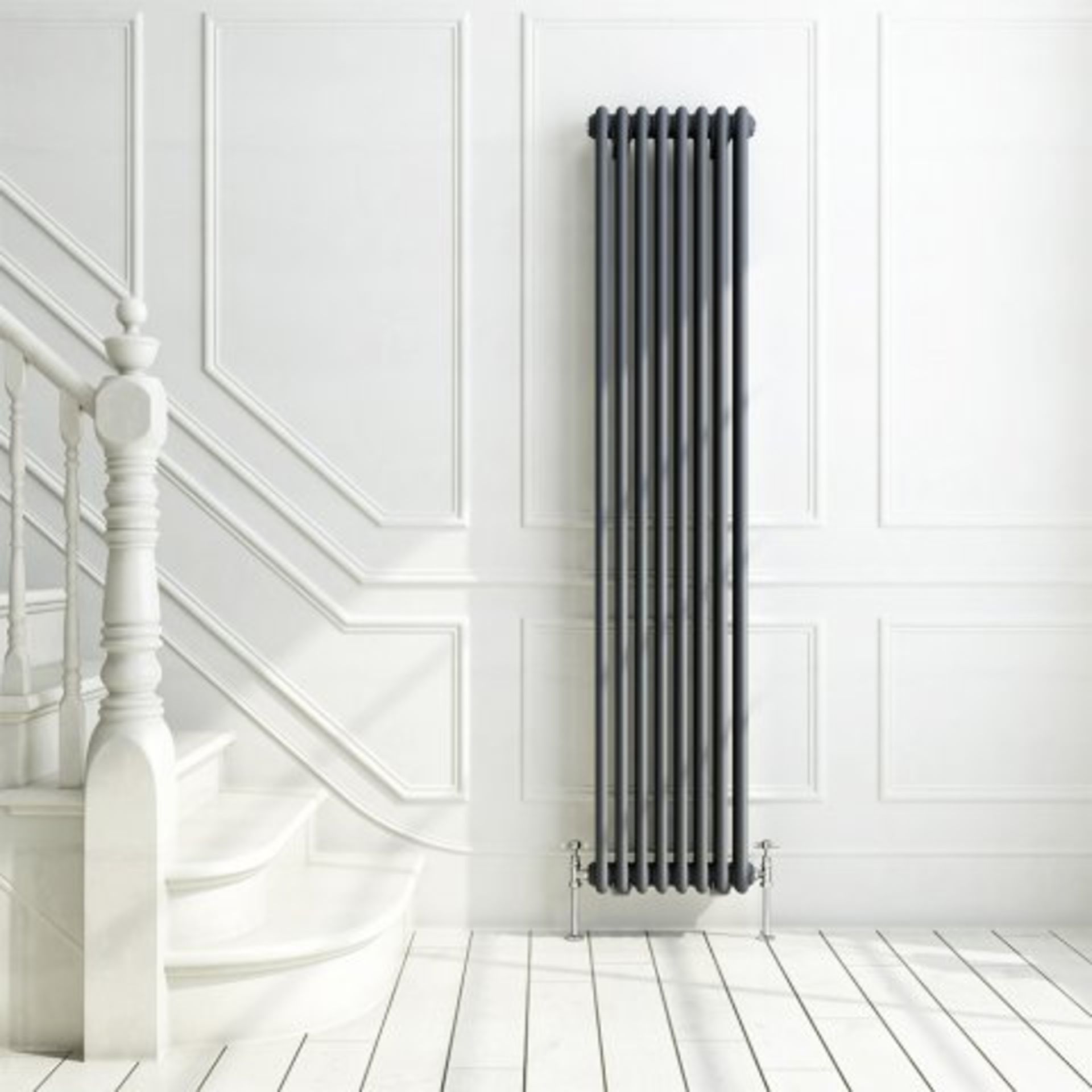 (O146) 1800x380mm Anthracite Triple Panel Vertical Colosseum Traditional Radiator. RRP £599.98. - Image 3 of 5