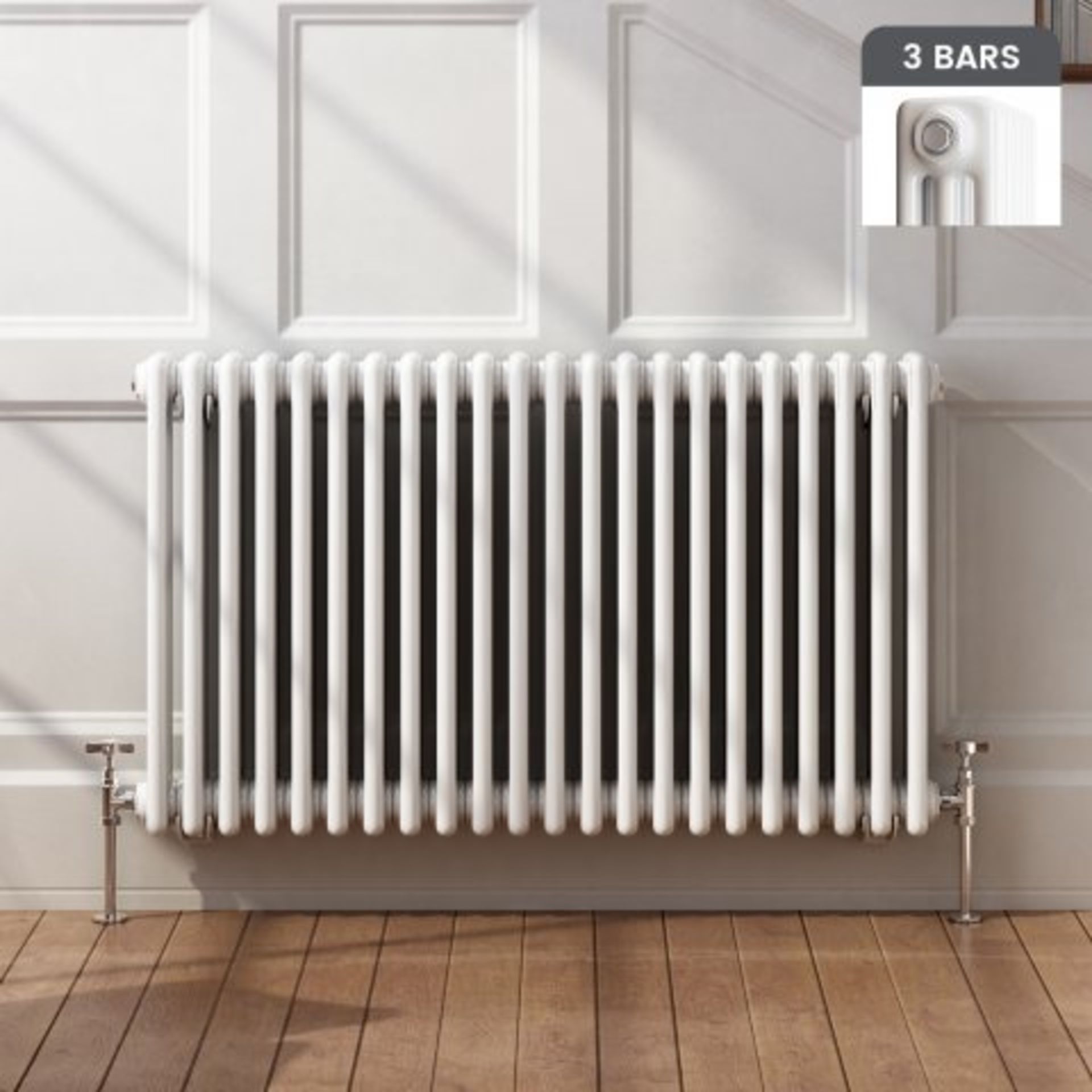 (O99) 600x1000mm White Triple Panel Horizontal Colosseum Traditional Radiator. RRP £483.99.