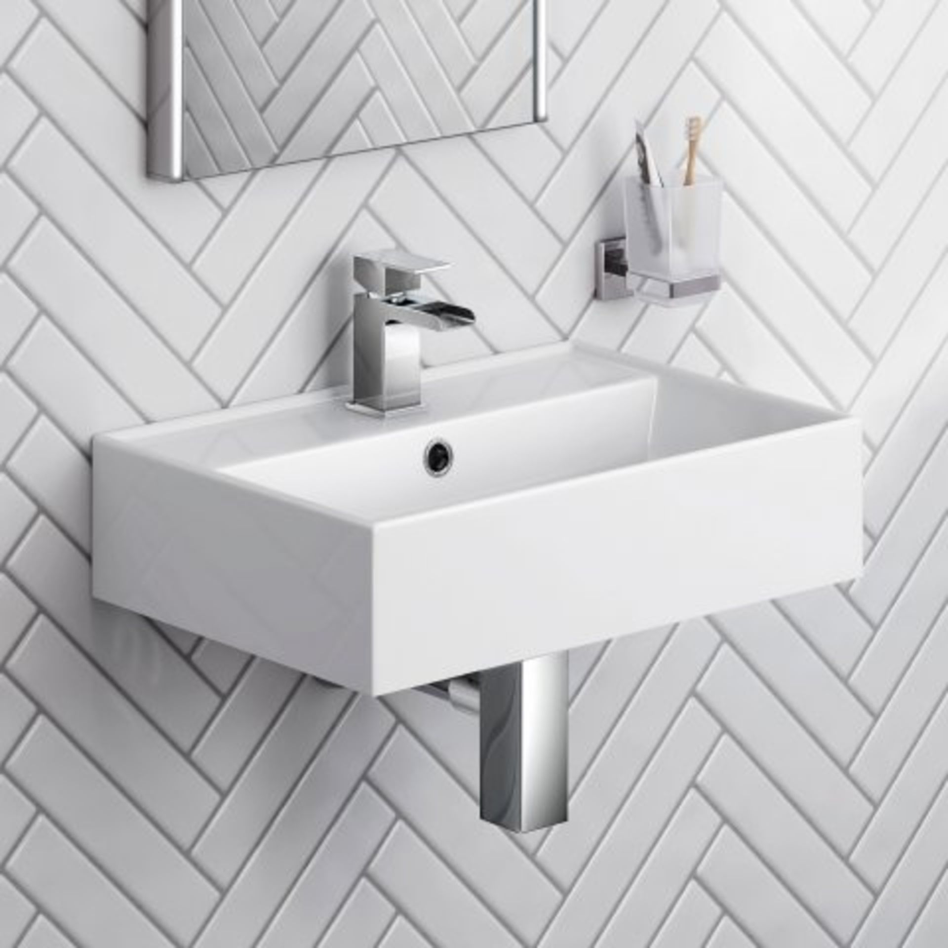 (O47) Elisa Wall Hung Counter Top Basin. RRP £99.99. Classy and practical, our contemporary - Image 2 of 5