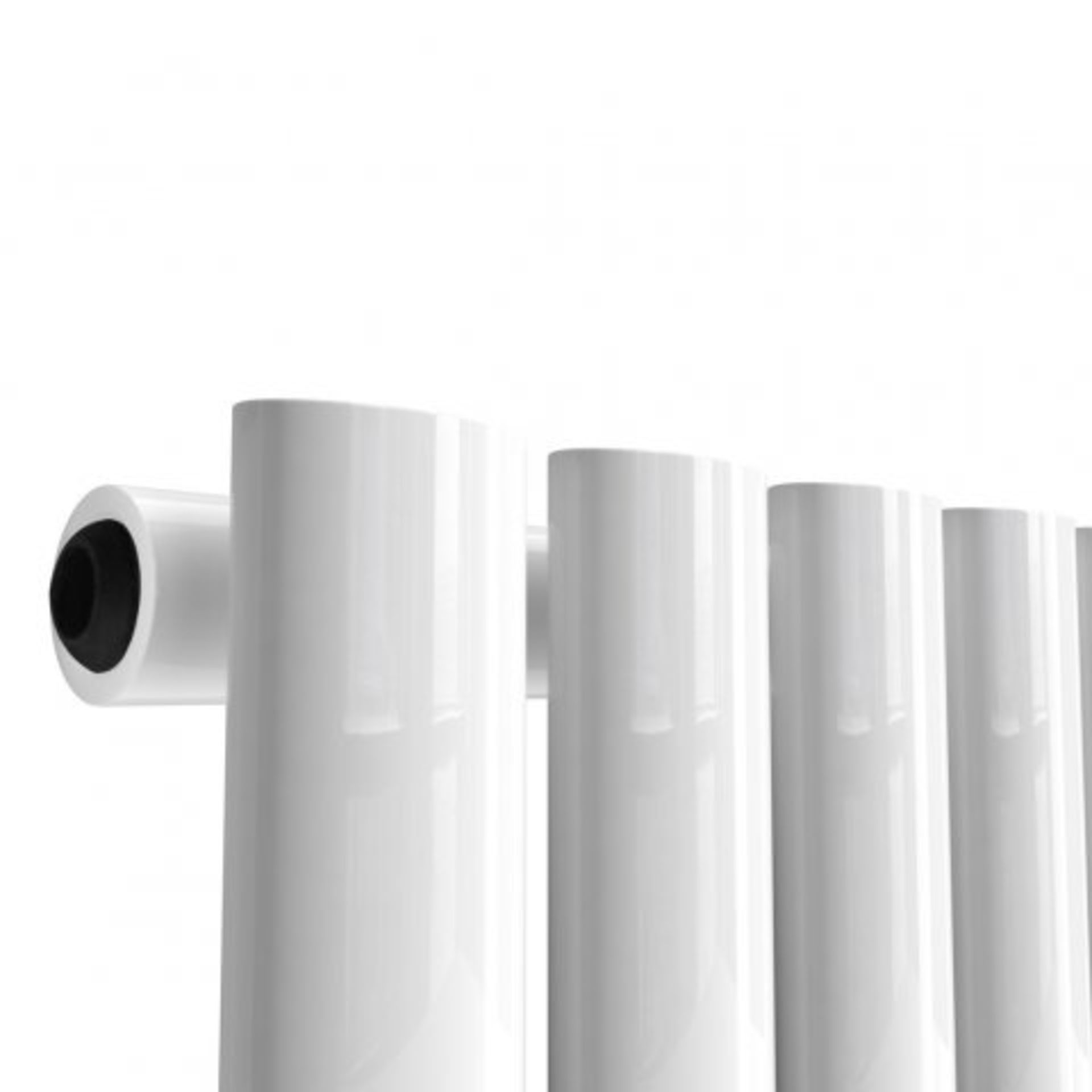 (O65) 1600x240mm Gloss White Single Oval Tube Vertical Radiator. RRP £135.99. Designer Touch This - Image 5 of 5