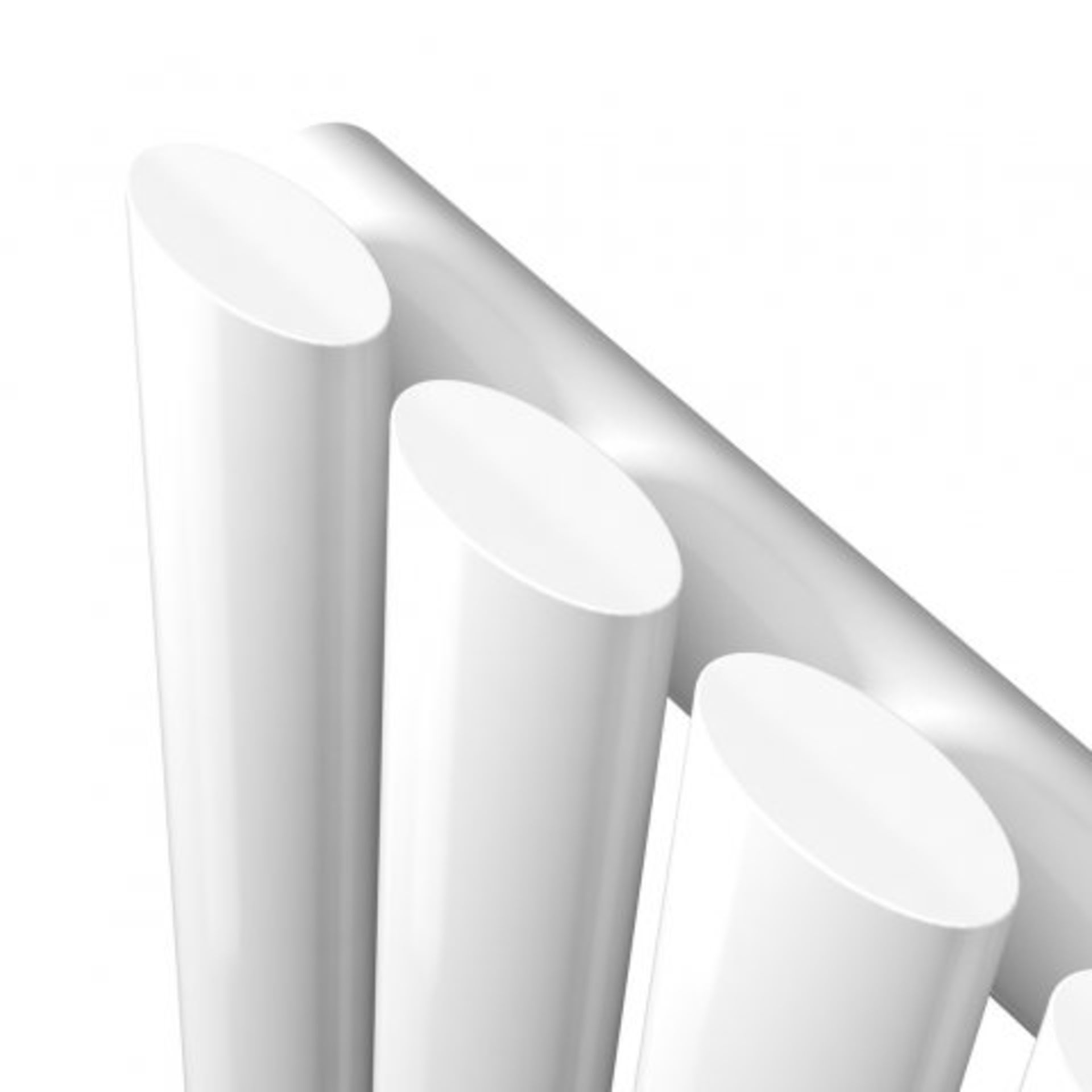 (O65) 1600x240mm Gloss White Single Oval Tube Vertical Radiator. RRP £135.99. Designer Touch This - Image 4 of 5