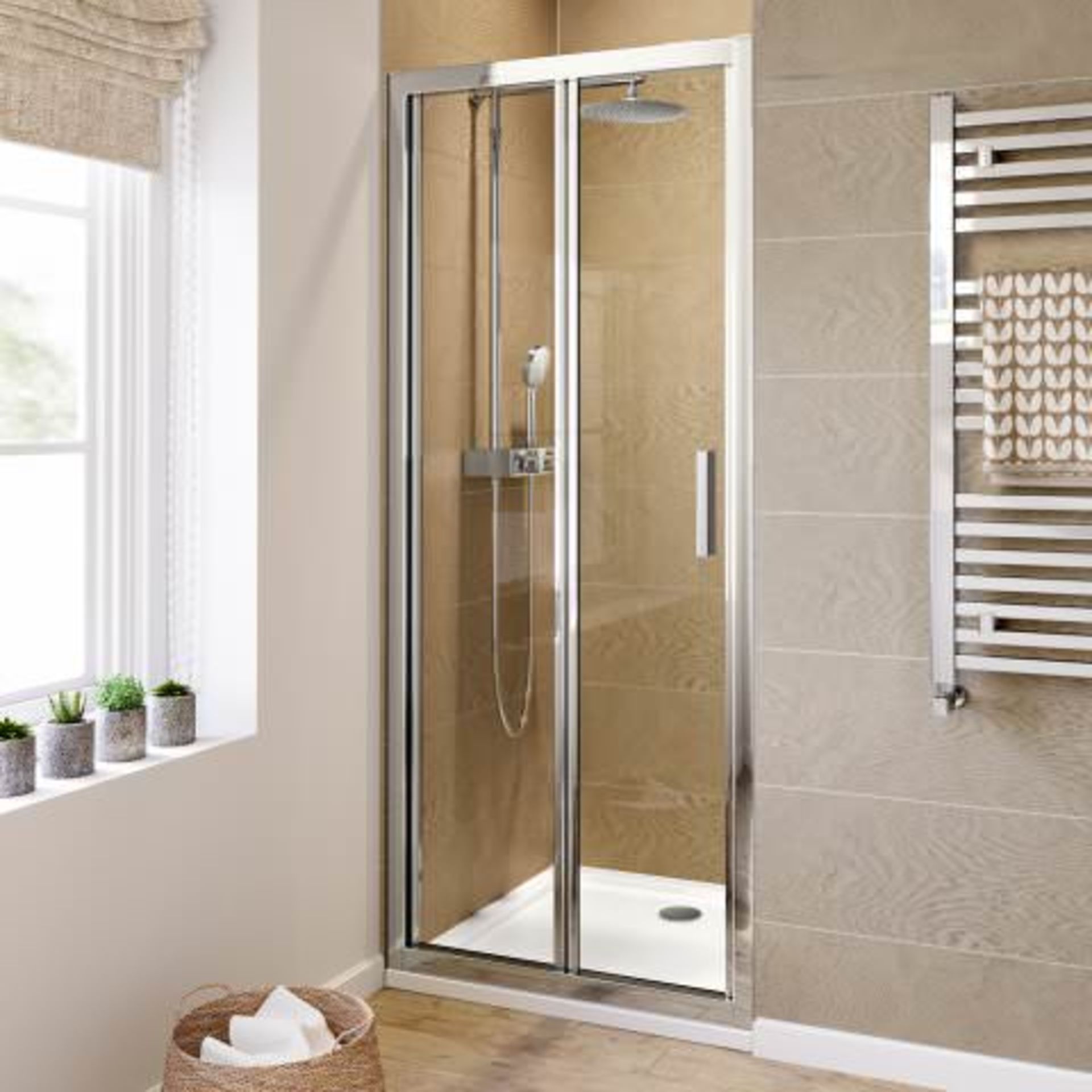 (K41) 900mm - 6mm - Elements EasyClean Bifold Shower Door. RRP £299.99. Essential Design Our - Image 3 of 4