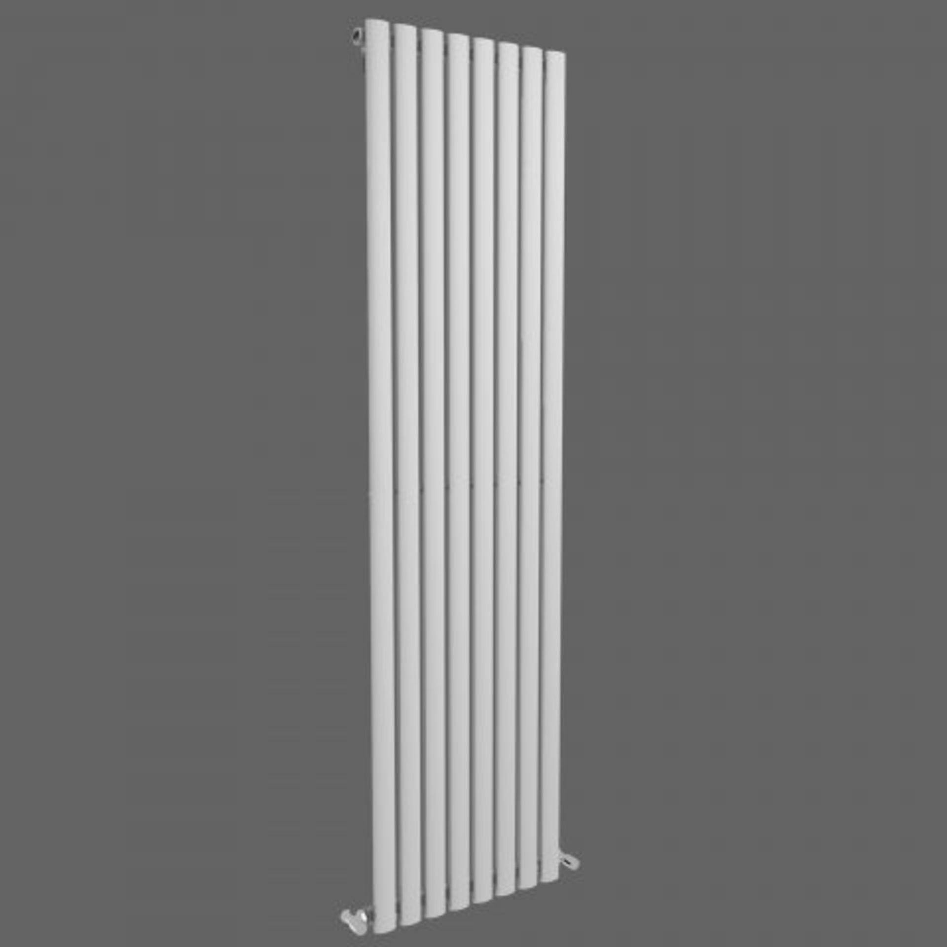 (O43) 1800x480mm Gloss White Single Oval Tube Vertical Radiator. RRP £223.99. Designer Touch This - Image 3 of 5